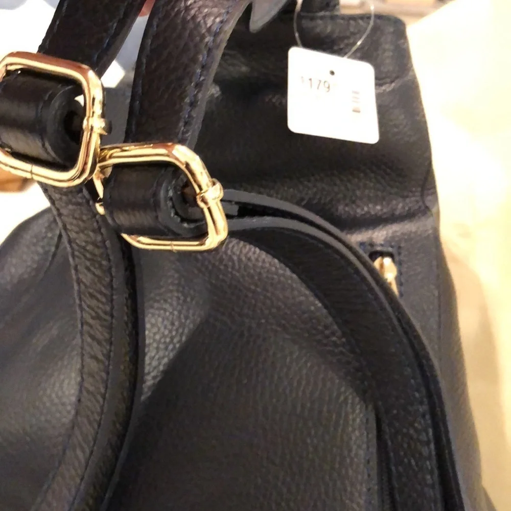 LEATHER BACKPACK/HANDBAG in Deep Navy NWT